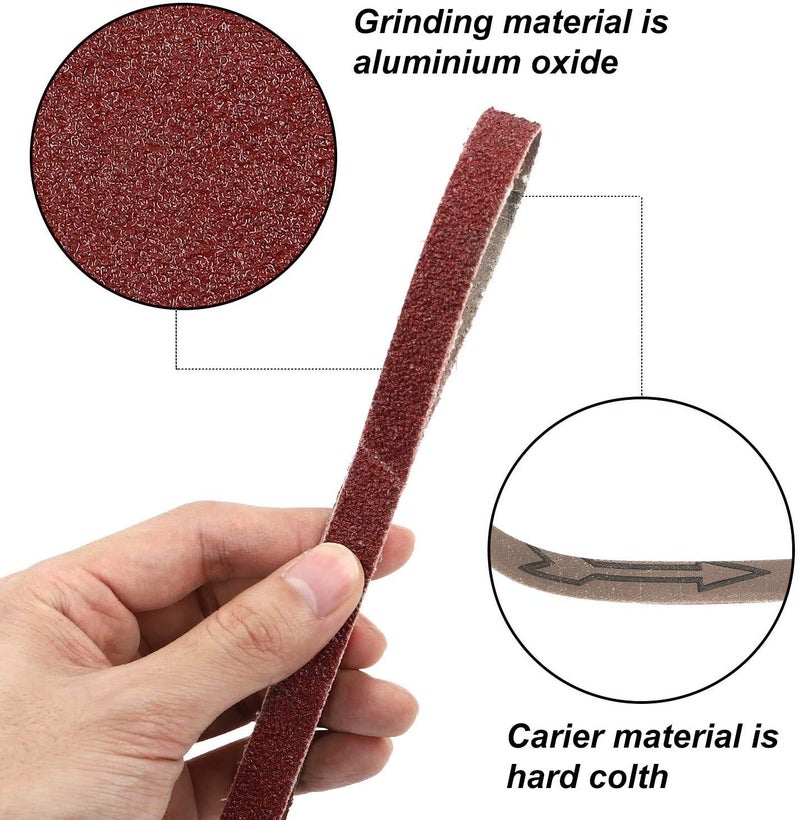Taokyid 24 Pack 1/2 Inch x 18 Inch Sanding Belts, 80 Grit Aluminum Oxide Abrasive File Belts for Air Belt Sander 0.5x18-inch â€¦ - Image 3